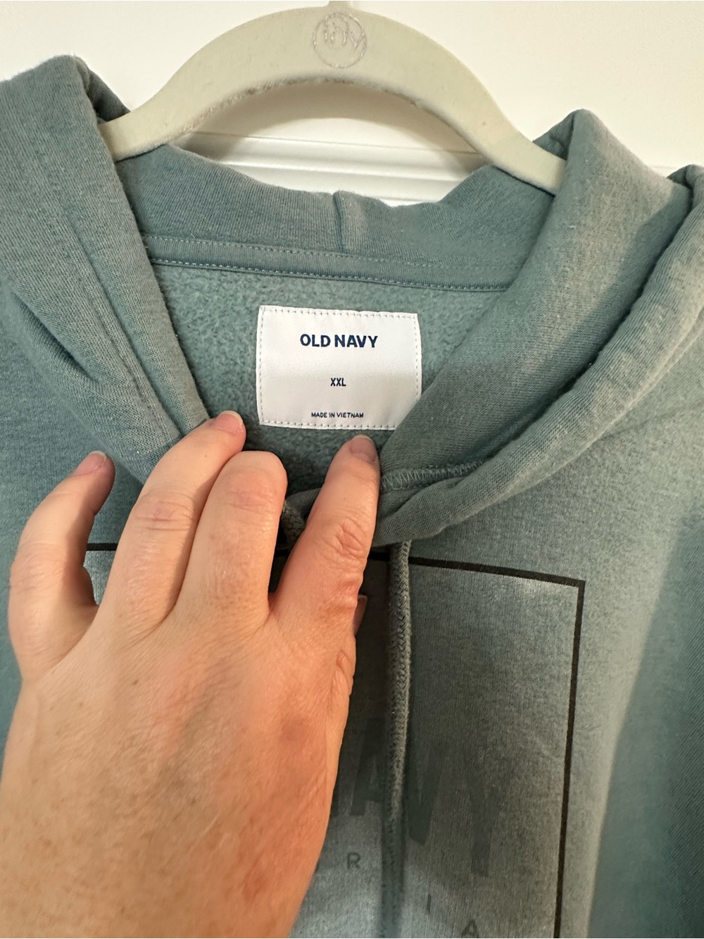 Old Navy Sage Green XXL Graphic Hoodie Sweatshirt - Picture 2 of 2